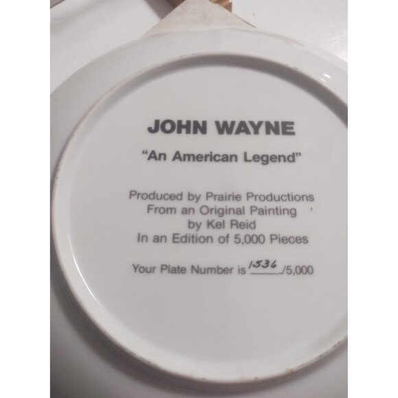 American Legend Collector Plate John Wayne by Kel Reid 8 1/2" - Picture 6 of 8